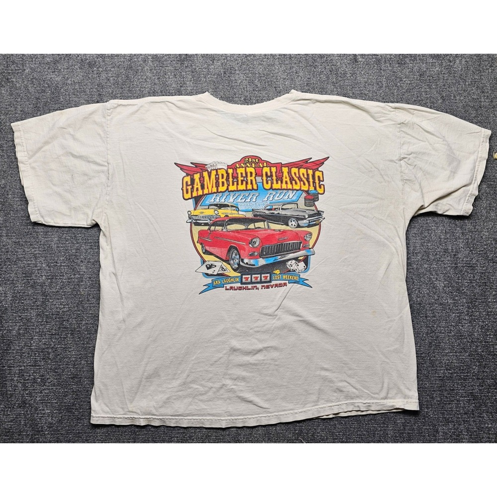 Vintage 2008 Gambler Classic River Run T-Shirt Gildan Ultra Cotton White XL